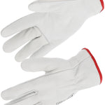 SINGER-SAFETY 50F - COW GRAIN NATURAL LEATHER WORK GLOVE C/W ELACTICATED CUFF