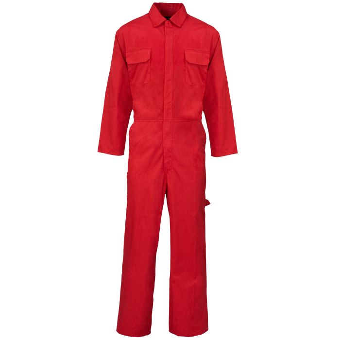 SUPERTOUCH RED POLYCOTTON WORK OVERALL
