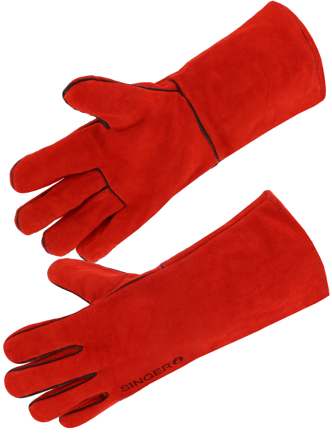 SINGER-SAFETY  51EP15 RED SPLIT WELDER GAUNLET GLOVE 35CM