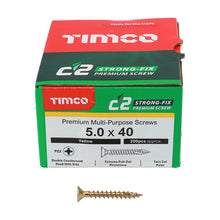 Load image into Gallery viewer, C2 Strong-Fix Multi-Purpose Premium Screws - PZ - Double Countersunk - Yellow, 5.0 x 50
