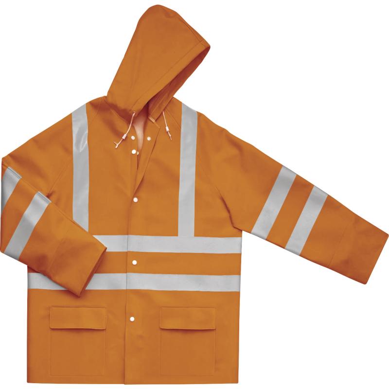 DELTAPLUS 900Pan ORANGE HI VIZ BREATHABLE WELDED SEAMS WET JACKET