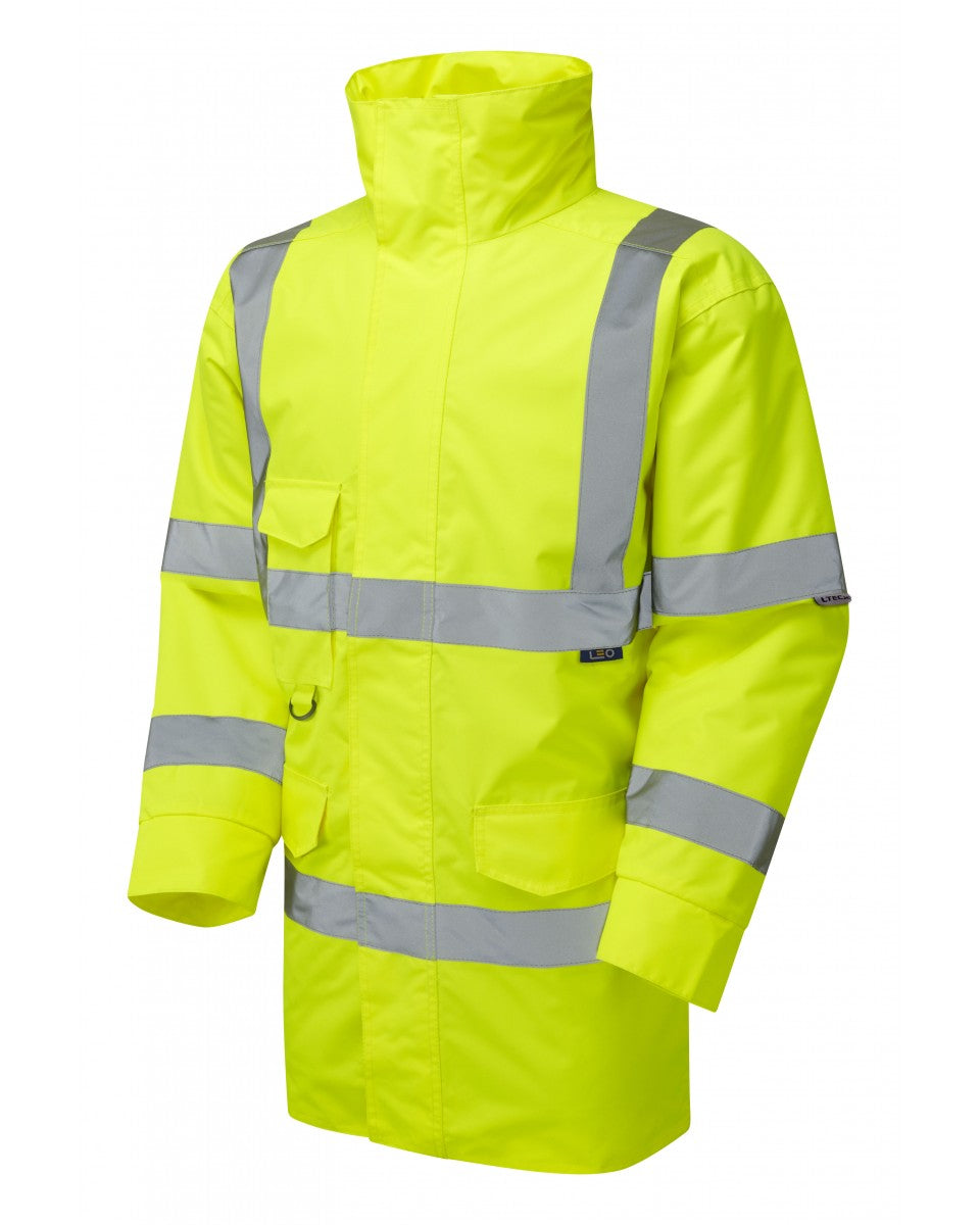 LEO - TAWSTOCK - YELLOW - HI VIZ ISO 20471 CLASS 3 WATERPROOF PARKA JACKET