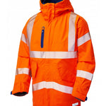 LEO A20 - ORANGE - MARISCO ISO 20471 CLASS 3 HI VIZ HIGH PERFORMANCE BREATHABLE WATERPROOF JACKET