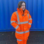 LEO - CHERISTOW - ORANGE - WOMAN'S  PADDED WATERPROOF HI VIZ JACKET  4K L01-O-LEO