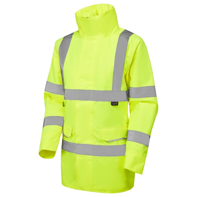 LEO - CHERISTOW - YELLOW - WOMAN'S  PADDED WATERPROOF HI VIZ JACKET  4K L01-Y-LEO