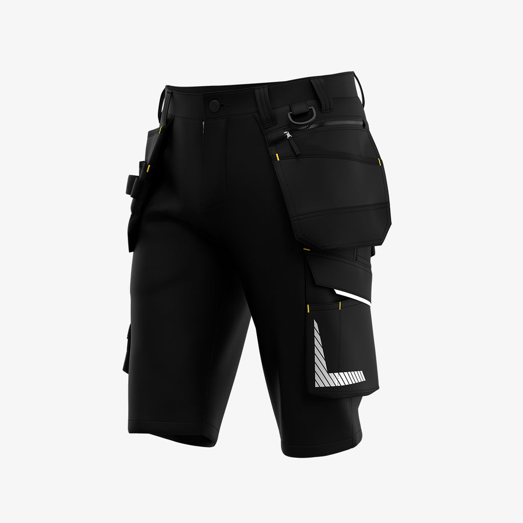 SAFETY JOGGER - ALKES WORK SHORTS -  WITH HANG POCKETS - ALKSHORTM - BLACK