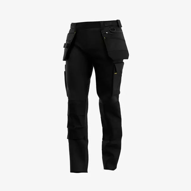SAFETY JOGGER - BLACK - ALKES - SLIM FIT STRETCH WORK TROUSERS C/W HOLSTER POCKET