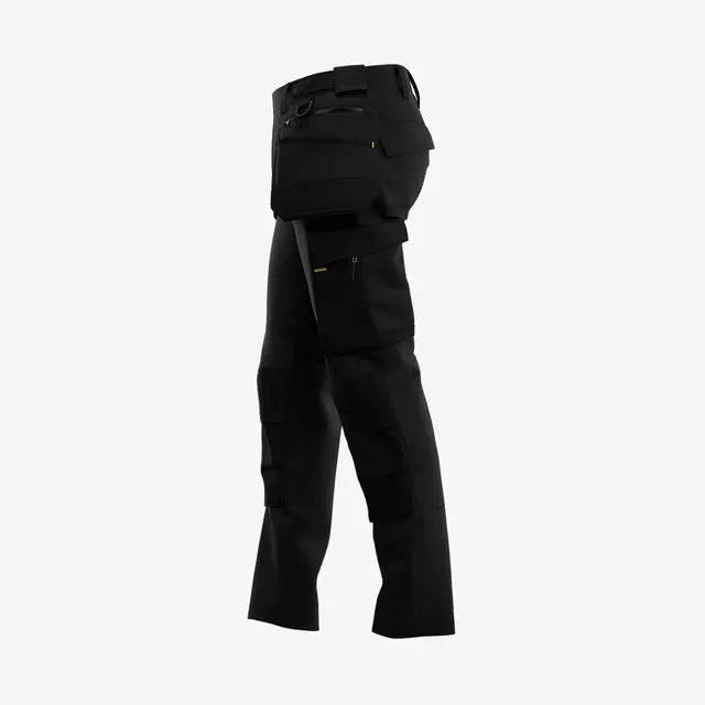 SAFETY JOGGER - BLACK - ALKES - SLIM FIT STRETCH WORK TROUSERS C/W HOLSTER POCKET