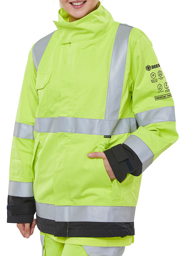 9CARC HI VIZ YELLOW ARK SAFETY WORK JACKET
