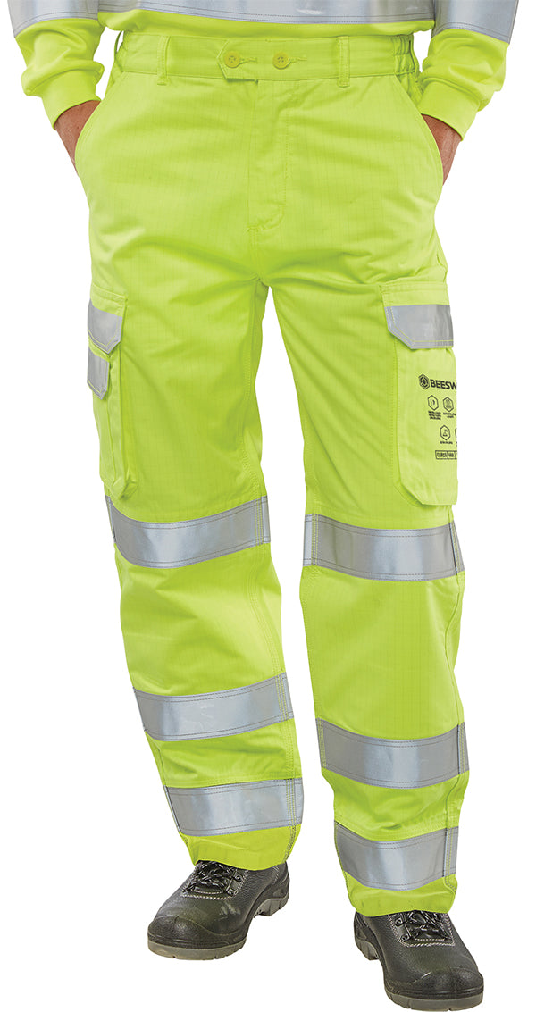 5CARC YELLOW HI VIZE ARC WORK SAFETY TROUSERS