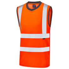 Load image into Gallery viewer, LEO ASHFORD ECO ORANGE HI VIZ SLEEVELESS T-SHIRT
