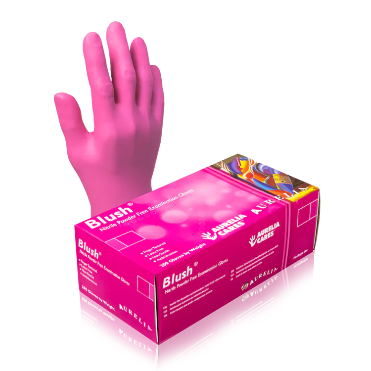 AURELIA BLUSH NITRILE - PINK - DISPOSABLE GLOVE BOX QUANTITY 200 UNITS