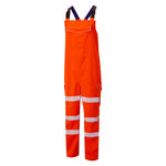 LEO BB01-O- NORTHAM ISO 20471 CLASS 2 ORANGE HI VIZ WATERPROOF BIB & BRACE OVERALL