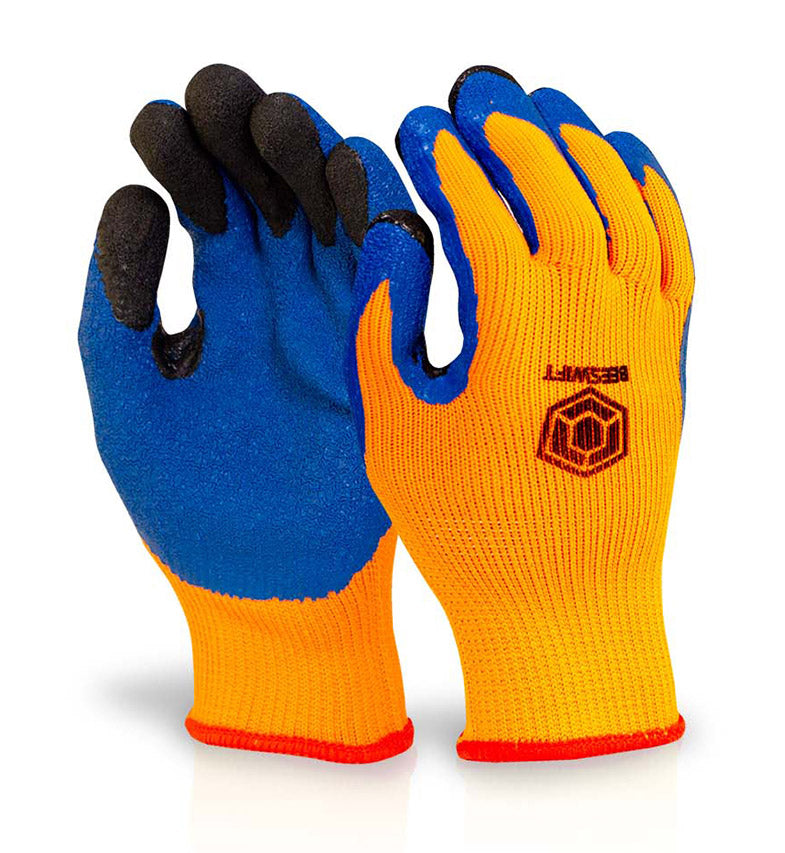 BF3OR 09- Latex Thermo-star Fully Dipped Gloves Orange - Beeswift