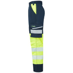 LEO - WINSWELL- YELLOW NAVY -ECO-  WOMEN'S - HI VIZ STRETCH CARGO WORK TROUSERS CL05