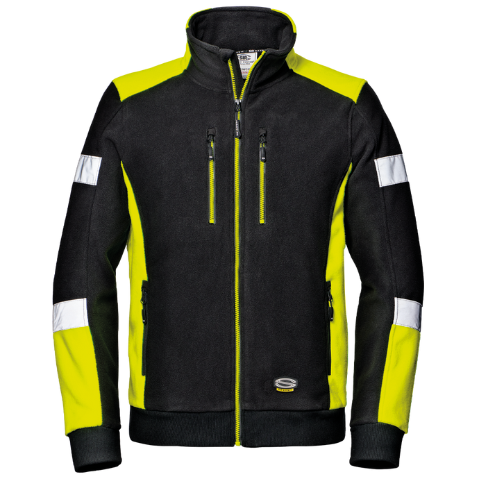 SIR SAFETY COMFORT HI VZ BLACK YELLOW HEAVY DUTY WORK FLEECE WORK JACKET MC3128 ZG