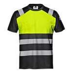 SIR SAFETY - YELLOW BLACK - CONTRAST HI VIZ WORK SAFETY T SHIRT - MC2919 ZG