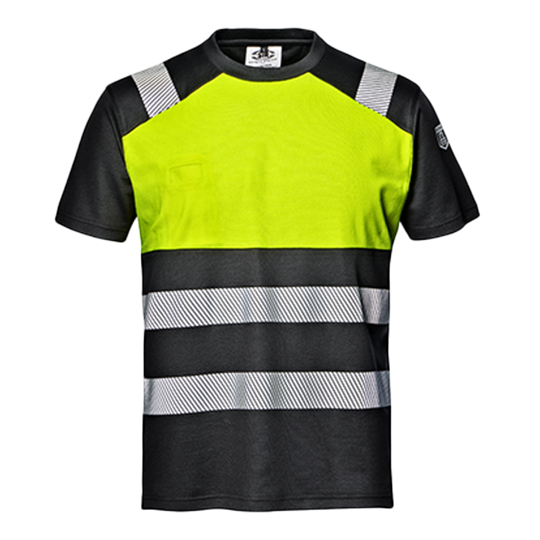 SIR SAFETY - YELLOW BLACK - CONTRAST HI VIZ WORK SAFETY T SHIRT - MC2919 ZG