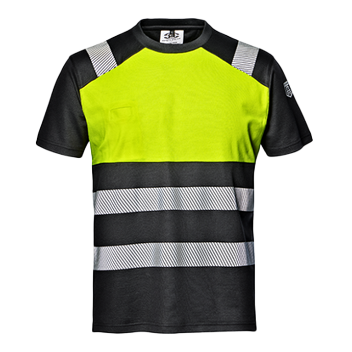 SIR SAFETY CONTRAST HI VIZ BLACK YELLOW WORK SAFETY T SHIRT - MC2919 ZG