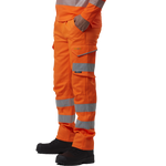 LEO CT04 - ORANGE SLIM FIT - KINGFORD - RAILSPEC ISO 20471 CLASS 1 HI VIZ STRETCH TROUSER