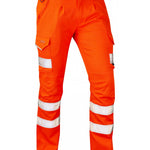 LEO CT04 - ORANGE SLIM FIT - KINGFORD - RAILSPEC ISO 20471 CLASS 1 HI VIZ STRETCH TROUSER