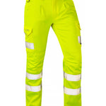 LEO CT04 -YELLOW SLIM FIT - KINGFORD ISO 20471 CLASS 1 HI VIZ STRETCH TROUSER