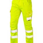 LEO CT04 -YELLOW SLIM FIT - KINGFORD ISO 20471 CLASS 1 HI VIZ STRETCH TROUSER