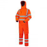 LEO - WATERTOWN - ORANGE - RAILSPEC - ECO HI VIZ 10KX WATERPROOF PERFORMANCE  + BREATHABLE HEAVY DUTY STRETCH OVERALL