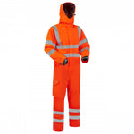 LEO - WATERTOWN - ORANGE - RAILSPEC - ECO HI VIZ 10KX WATERPROOF PERFORMANCE  + BREATHABLE HEAVY DUTY STRETCH OVERALL