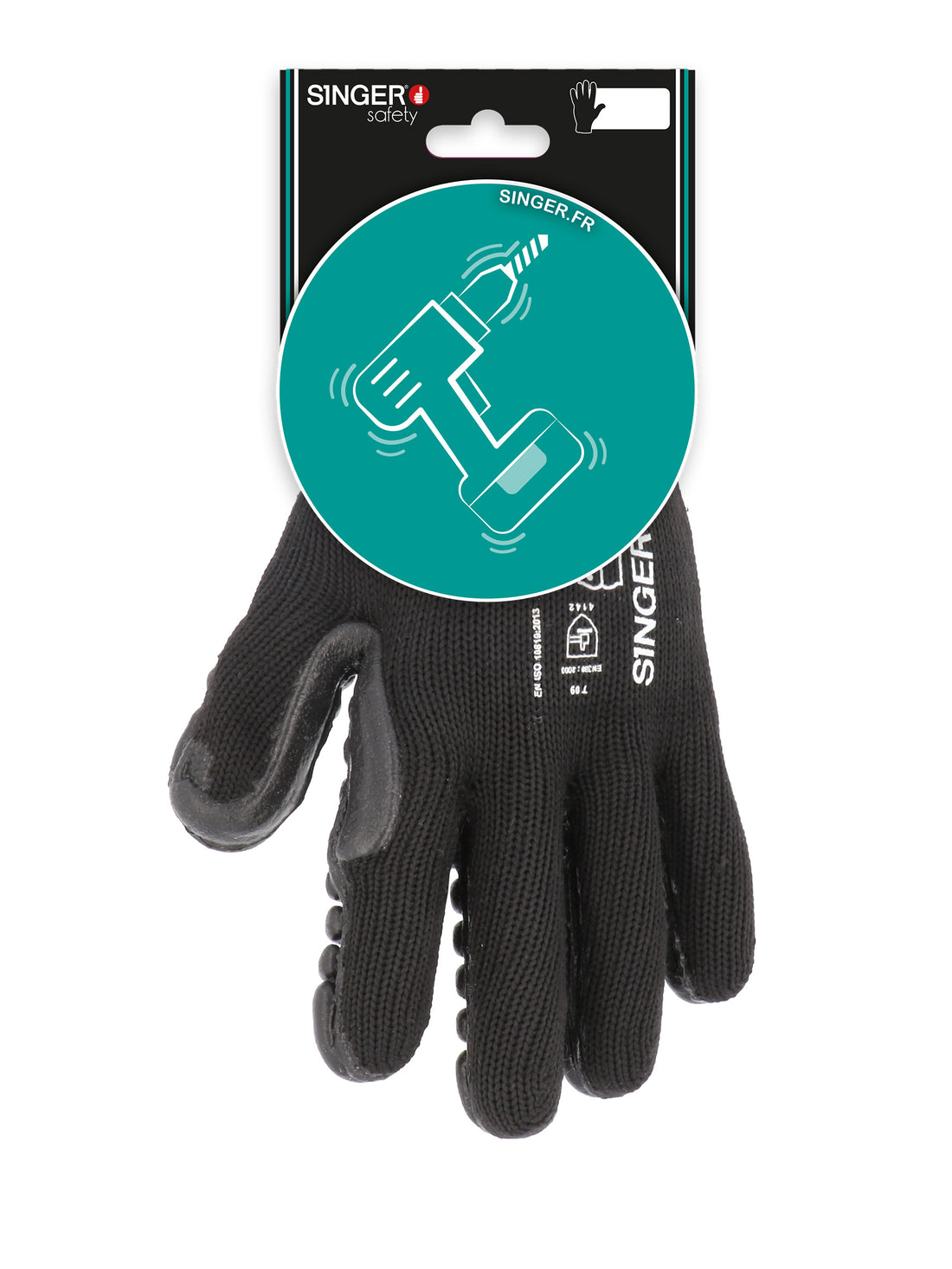 SINGER SAFETY CVBR - ANTI-VIBRATION INDUSTRIAL WORK SAFETY GLOVE 7 GUAGE