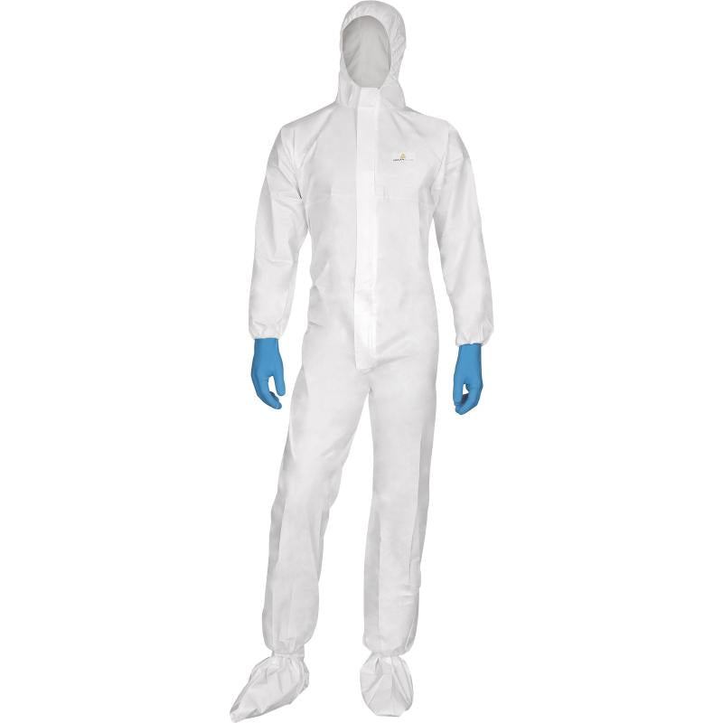 DELTAPLUS DT115 DISPOSABLE TYPE 5/6 INDUSTRIAL OVERALLS WITH HOOD