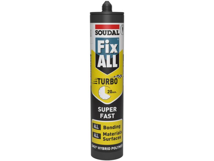 SOUDAL  TUBE OF FIX-ALL TURBO FAST SETTING ADHESIVE BLACK 290ml