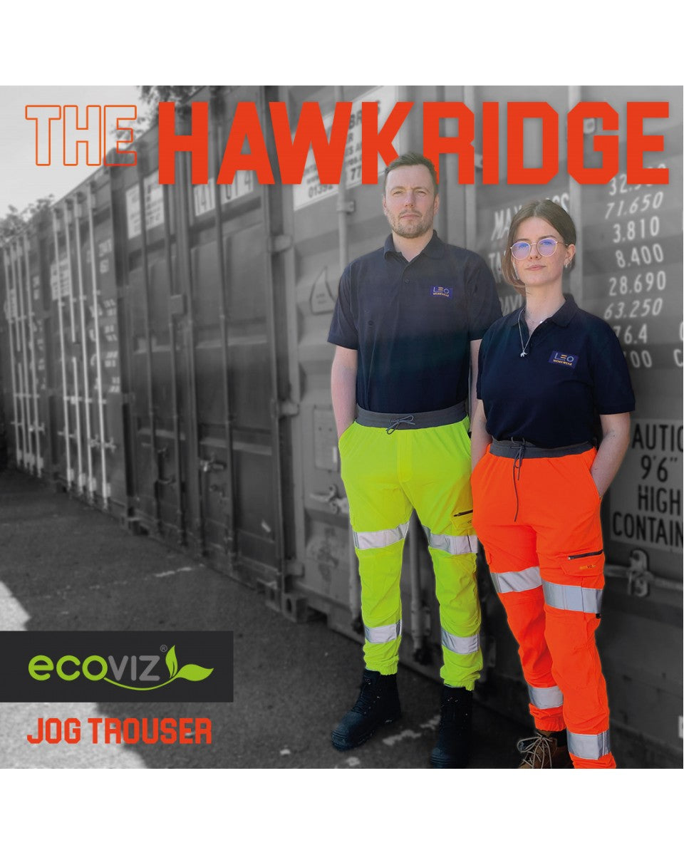 LEO JT01-O- HAWKRIDGE RAILSPEC  ISO 20471 CLASS 1 JOGGER TRACKSUIT BOTTOM HI VIZ ORANGE