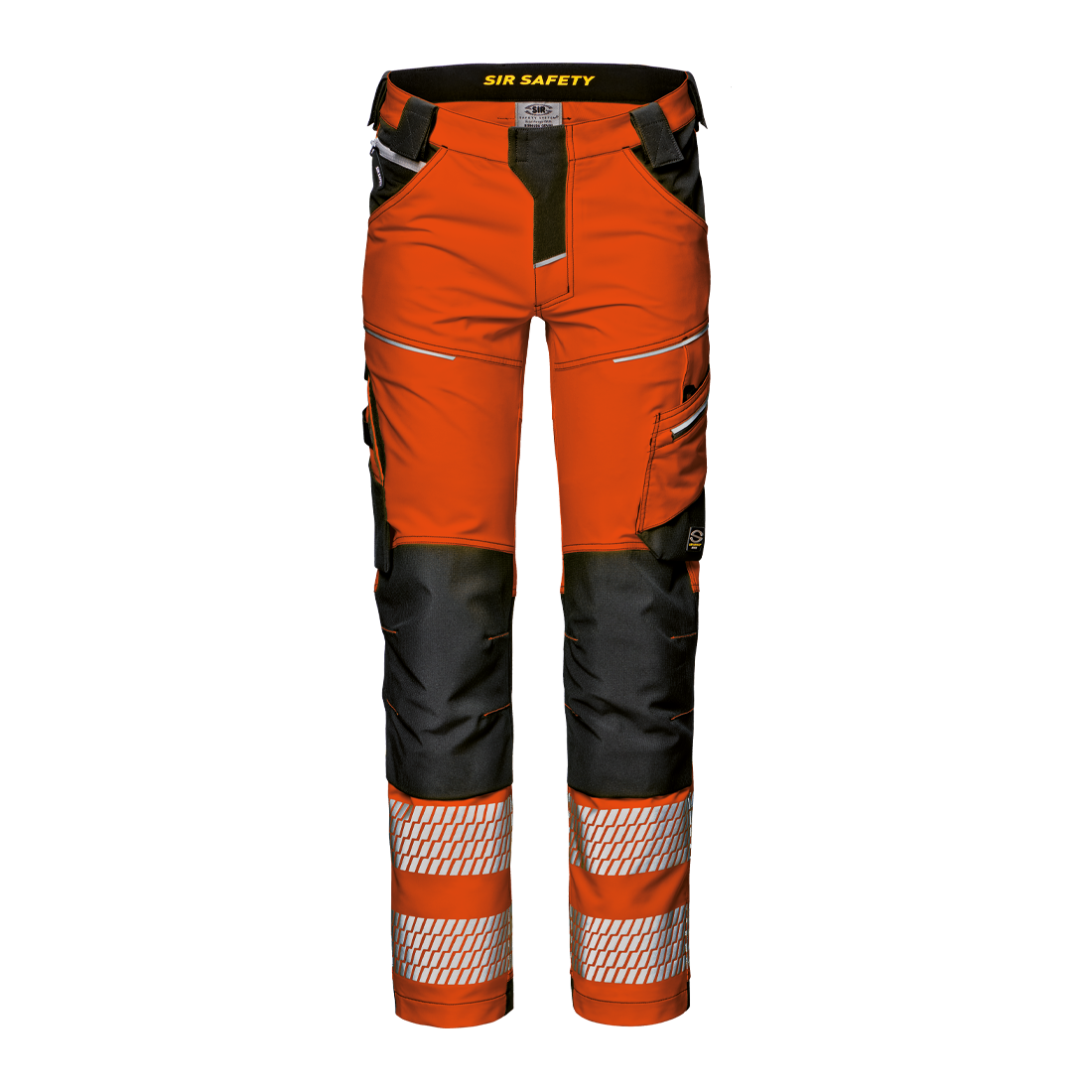 SIR SAFETY - ORANGE BLACK - HI-VIS GEMINI GUARD WORK TROUSERS - MC2061 WATER RESISTANT RIPSTOP