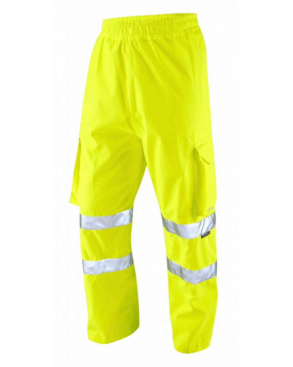 LEO L02 - YELLOW - INSTOW ISO20471 CLASS 1 HI VIX BREATHABLE WATERPROOF LEGGINS
