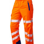 LEO L20 - ORANGE - LUNDY - ISO 20471 CLASS 2 HIGH PERFORMANCE BREATHABLE WATERPROOF LEGGINS