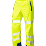 LEO L20 - YELLOW - LUNDY - ISO 20471 CLASS 2 HIGH PERFORMANCE BREATHABLE WATERPROOF LEGGINS