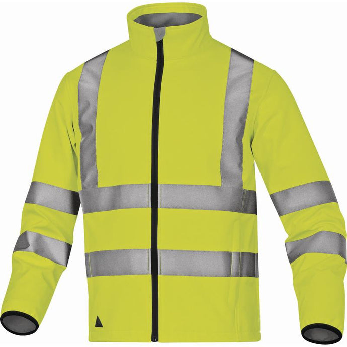 DELTAPLUS LEGA HI-VISE YELLOW SOFTSHELL JACKET