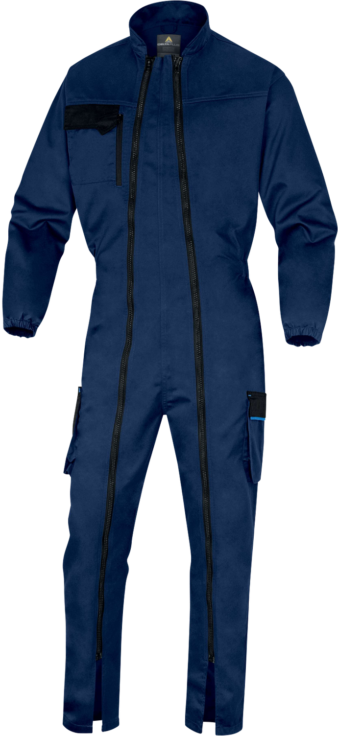 DELTAPLUS MACH 2 NAVY-BLACK  M2CZ3 INDUSTRIAL LIGHTWEIGHT TWIN ZIP EASY ACCESS OVERALL