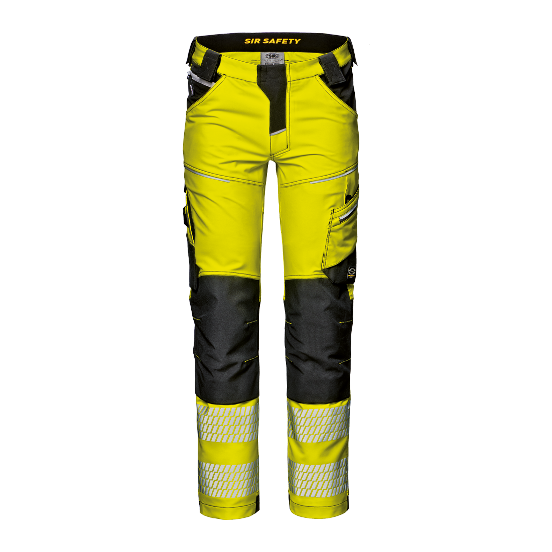 SIR SAFETY - YELLOW BLACK - HI-VIS GEMINI GUARD WORK TROUSERS - MC2061 WATER RESISTANT RIPSTOP