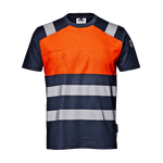 SIR SAFETY - ORANGE NAVY - CONTRAST HI VIZE T-SHIRT MC2919