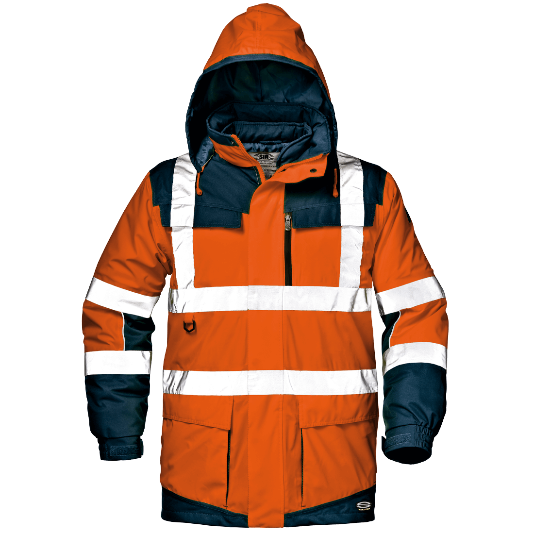SIR - MC4116 REGIMENTAL SPLIT HI VIZ ORANGE NAVY ULTIMATE SAFETY JACKET 4 IN 1
