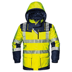 SIR - MC4116 REGIMENTAL SPLIT HI VIZ YELLOW NAVY ULTIMATE SAFETY JACKET 4 IN 1
