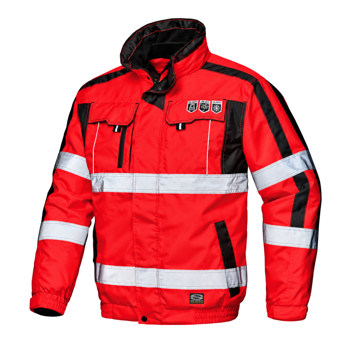SIR - MC4125 CONTENDER HI VIZ RED WATERPROOF PADDED JACKE