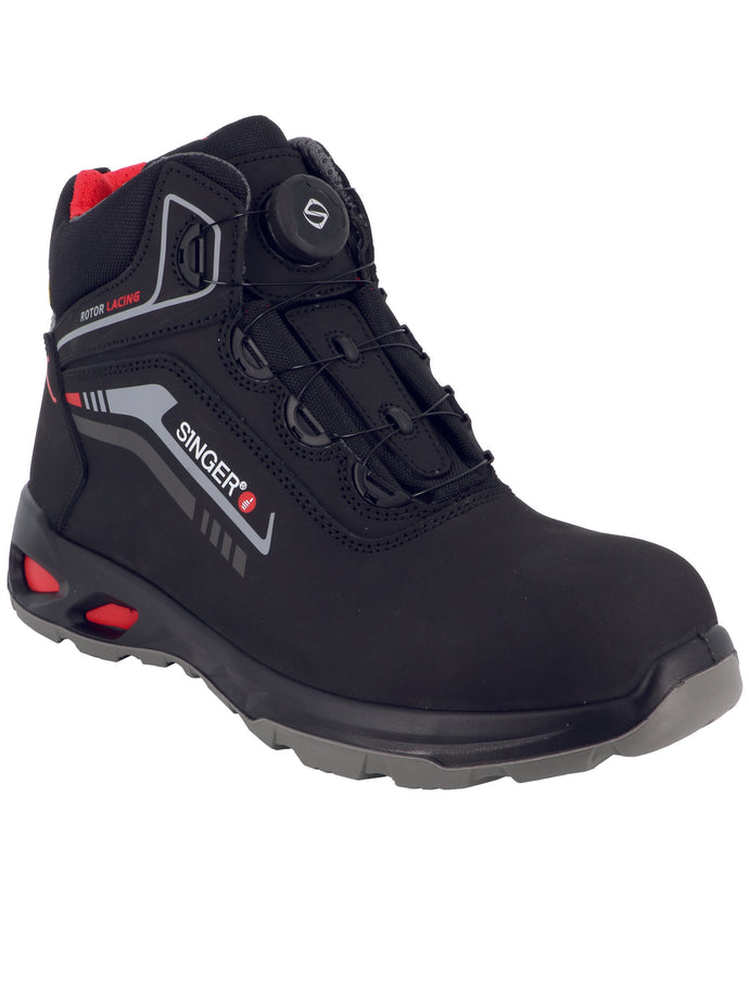 SINGER SAFETY MONZA - WATER REPELLENT LEATHER SAFETY WORK BOOT ESD ROTAR LACING SYSTEM