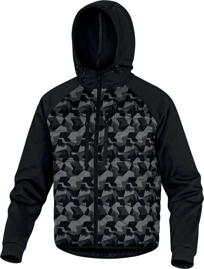 DELTAPLUS MOOVE HOODED WORK JACKET BLACK - CAMOUFLAGE