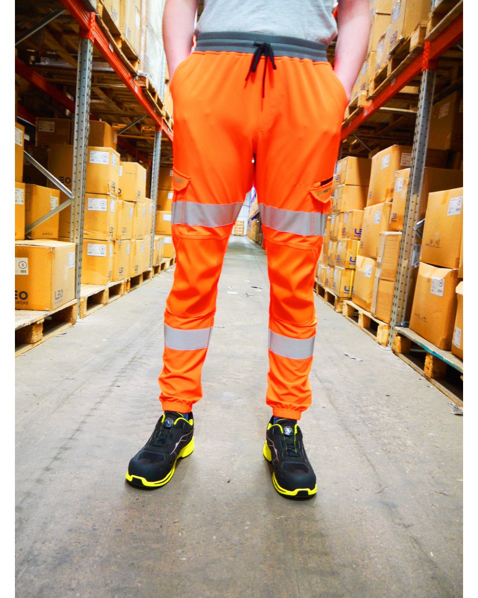 LEO JT01-O- HAWKRIDGE RAILSPEC  ISO 20471 CLASS 1 JOGGER TRACKSUIT BOTTOM HI VIZ ORANGE