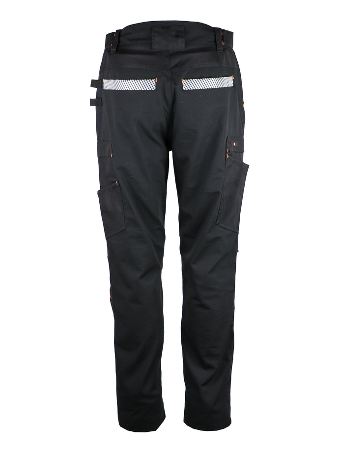 SINGER-SAFETY  PETRO - RIPSTOP SAFETY WORK TROUSER 280 gsm. BLACK / GREY