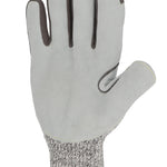 SINGER ANTI CUT D SPLIT LEATHER PATCH ON PALM AND FINGERS. 10 GAUGE.