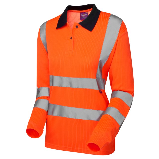 LEO - BEAFORD - ORANGE - WOMANS COMFORT H VIZ POLO SHIRT PL05-O-LEO